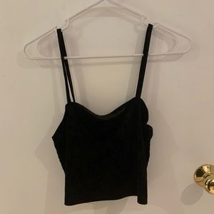 Black Velvet Crop Top